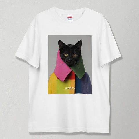 urday【Animal／Black Cat／G】フォトTシャツ（6214581）ホワイト/urday（マミアン）