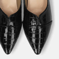 2026AWBI：ポインテッドトゥ フラット 切替ドレスシューズ（154）ブラックCR/mamian（マミアン）