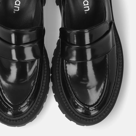 予約：トラックソール ローファー（m100014）ブラックG