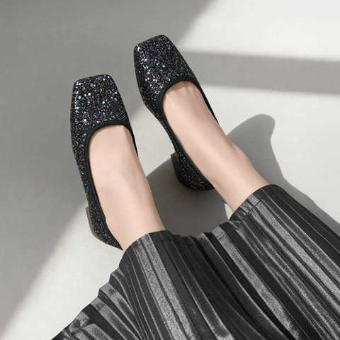 予約：2025AW：グリッター フラットシューズ（m10309）マルチグリッター/mamian（マミアン）