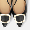 2025AW：ポインテッドトゥ バックル パンプス（m55224）ブラック/mamian（マミアン）