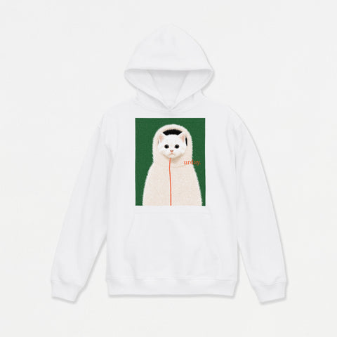 予約：urday【cat】アートワークスウェットプルパーカ（u-a-spk-0001-04）ホワイト