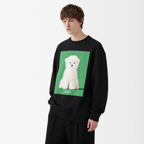 予約：urday【dog】アートワークスウェットシャツ（u-a-sw-0001-08）ブラック